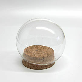 Glaskugel mit Korkboden 8cmD